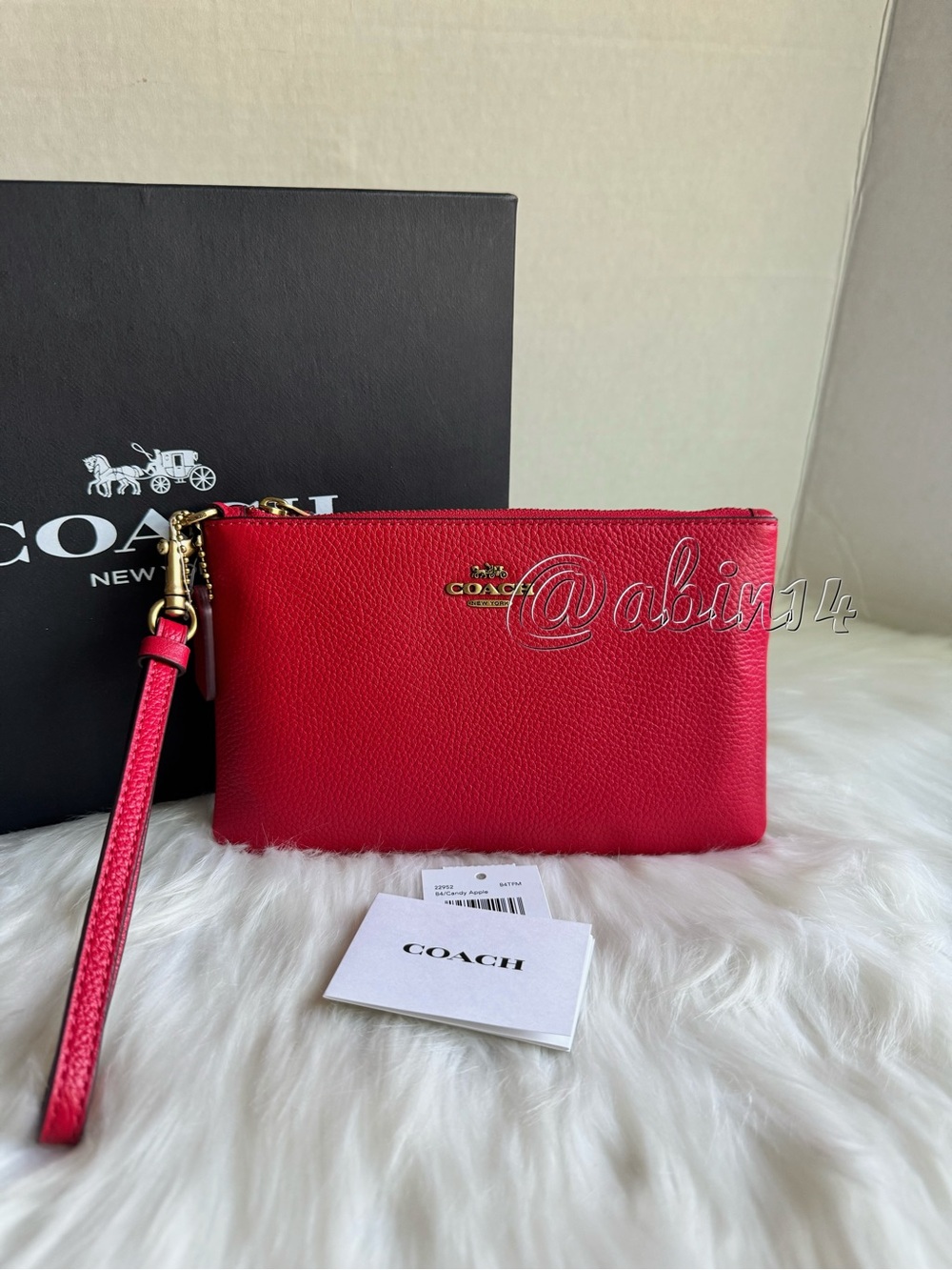 NWT Coach Leather Wristlet